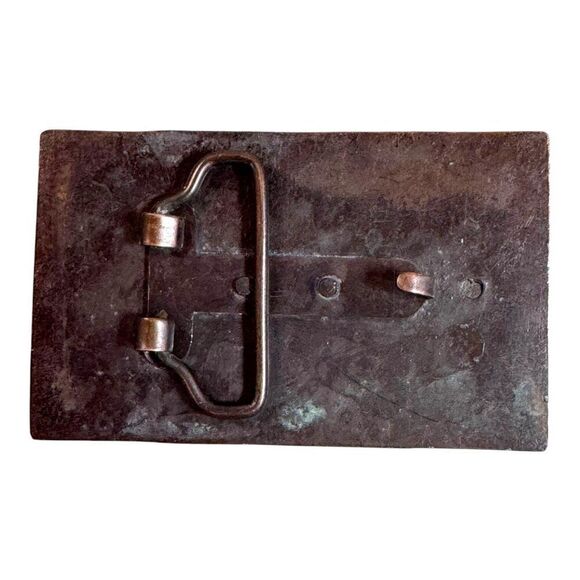 Vintage Budweiser Anheuser-Busch Bronze Copper Belt Buckle Logo Collectible - Picture 2 of 5